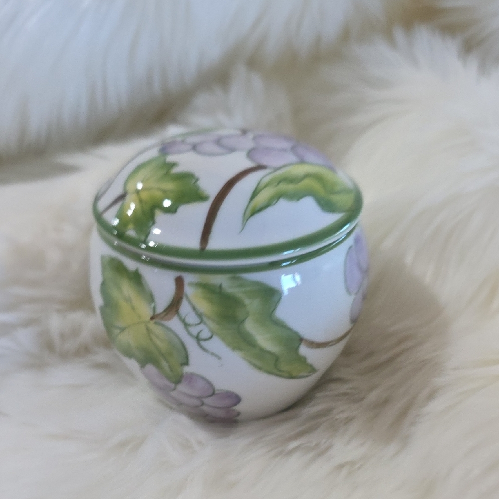 Andrea By Sadek Green and Purple Ceramic Jar